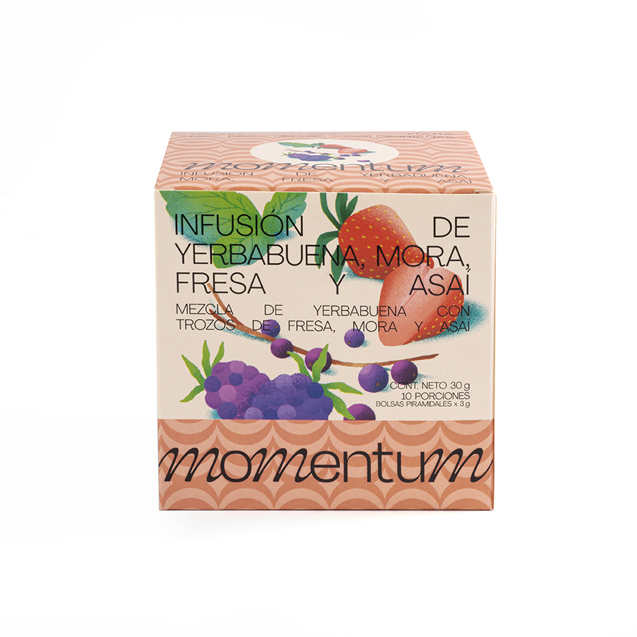 Infusion Momentum de Yerbabuena, mora, Fresa y Asai